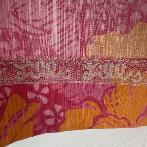 Lilly Pulitzer Skirt 6 Pink/Orange Cotton Elephant Hibiscus 18" Grannycore Beach - Picture 8 of 13